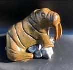 Speksteen beeld walrus uniek!, handgemaakt, Ophalen of Verzenden