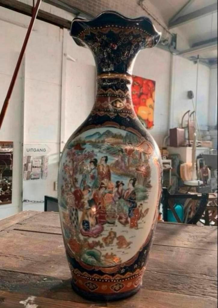 Vaas twee antieke schitterende Satsuma Vazen., Antiek en Kunst, Antiek | Keramiek en Aardewerk, Ophalen of Verzenden