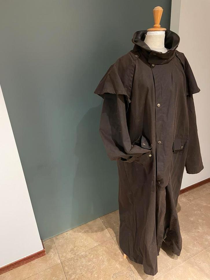 Wax jas - lang model, Kleding | Heren, Jassen | Winter, Zo goed als nieuw, Maat 52/54 (L), Bruin, Ophalen