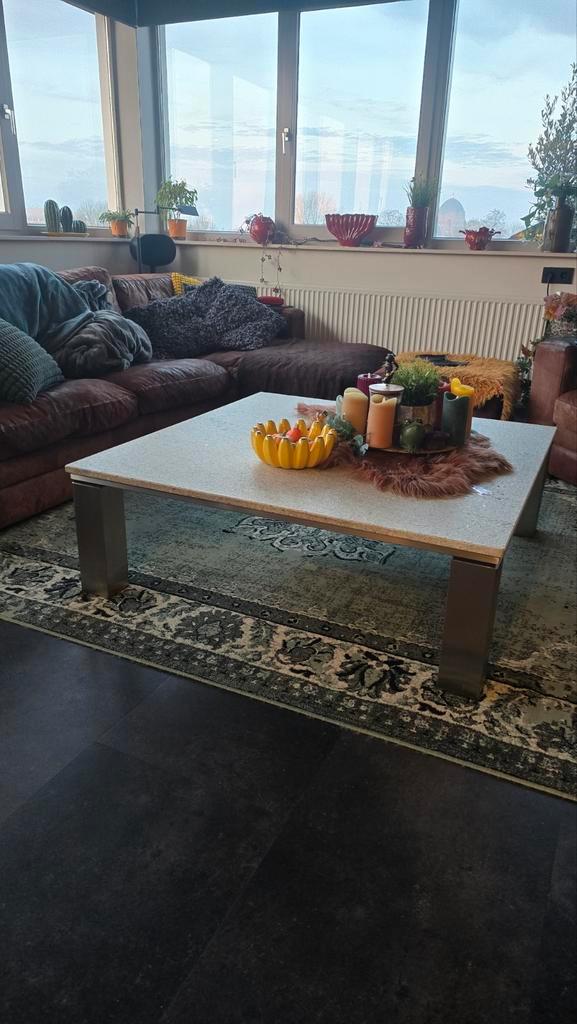 Granieten Salontafel & Eetkamertafel,  Kashmir White, Huis en Inrichting, Tafels | Salontafels, Gebruikt, Ophalen of Verzenden