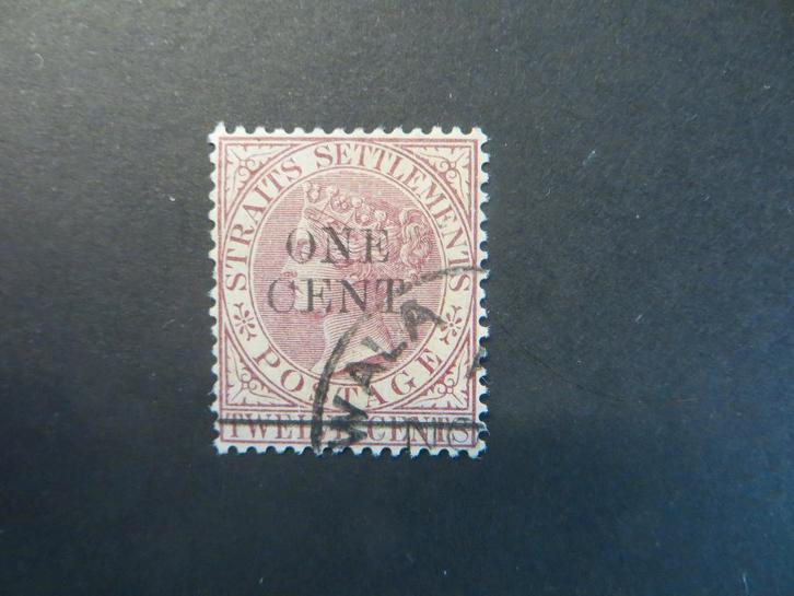 A06016: Straits Settlements QV 1 c, Postzegels en Munten, Postzegels | Azië, Oost-Azië, Ophalen of Verzenden