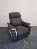 Fauteuil donker grijs / antraciet met licht grijs stof, Ophalen, Gebruikt, 75 tot 100 cm, /