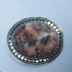 Antieke Schotse broche halfedelsteen, Ophalen of Verzenden, Zilver, Broche