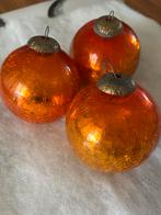 Vintage craquele kerstbal glas, Diversen, Kerst, Ophalen, Zo goed als nieuw