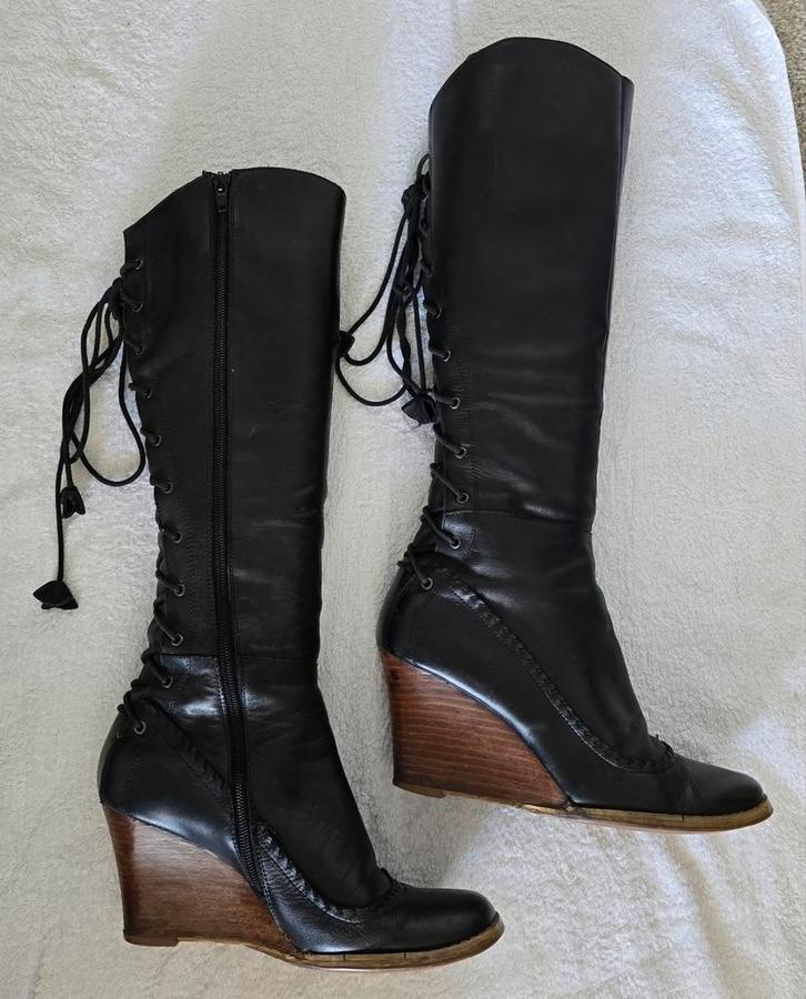 Mooie leren Invito dames laarzen met sleehak  maat 38, Kleding | Dames, Schoenen, Verzenden