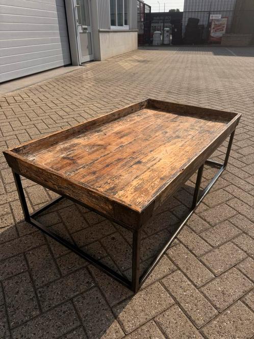 Industriële salontafel koffietafel - dienblad style, Huis en Inrichting, Tafels | Salontafels, Gebruikt, Minder dan 50 cm, 100 tot 150 cm
