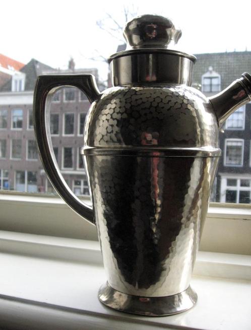 Verzilverde art deco cocktailshaker, Antiek en Kunst, Antiek | Goud en Zilver, Zilver, Ophalen of Verzenden