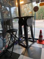 Bistro set met 4 vaste krukken, Ophalen, Gebruikt, 60 tot 90 cm, Metaal