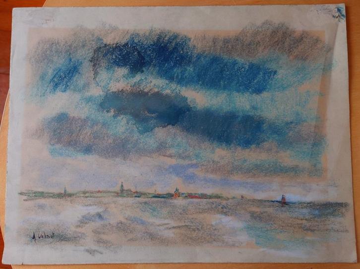 Arnout COLNOT (1887-1983) Landcshap Bergen ~1930 aquarel, Antiek en Kunst, Kunst | Schilderijen | Klassiek, Ophalen of Verzenden