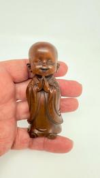 Antiek houten Chinese lachende monnik., Antiek en Kunst, Kunst | Beelden en Houtsnijwerken, Verzenden