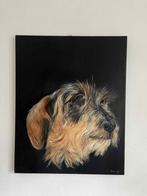 Teckel Portret - Olieverfschilderij - 40x50, Ophalen of Verzenden