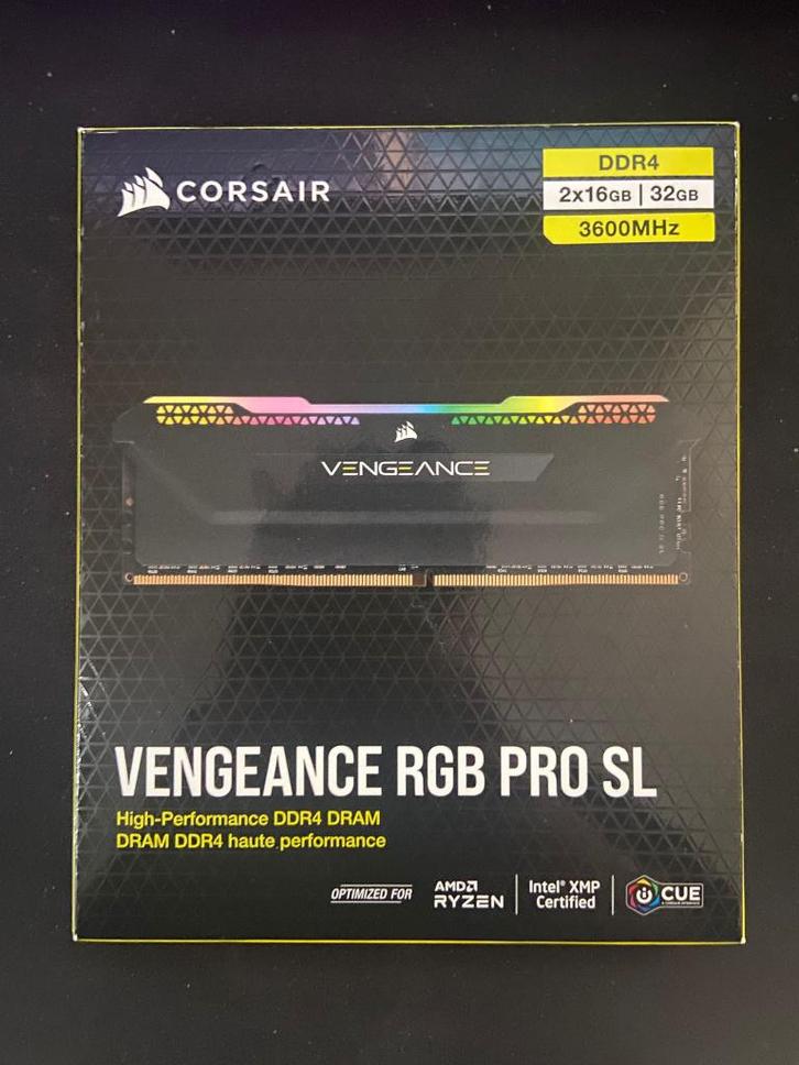 CORSAIR VENGEANCE RGB PRO SL DDR4 3600MHz 32GB (16x2) RAM, Computers en Software, RAM geheugen, Gebruikt, Desktop, 32 GB, DDR4