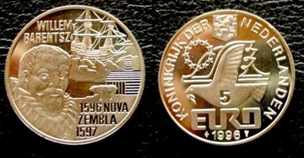 5 euro Willem Barentsz 1996, Postzegels en Munten, Verzenden, Overige landen, 5 euro