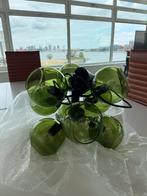 Groene hanglamp, Huis en Inrichting, Lampen | Hanglampen, Ophalen, Zo goed als nieuw, Glas, 50 tot 75 cm