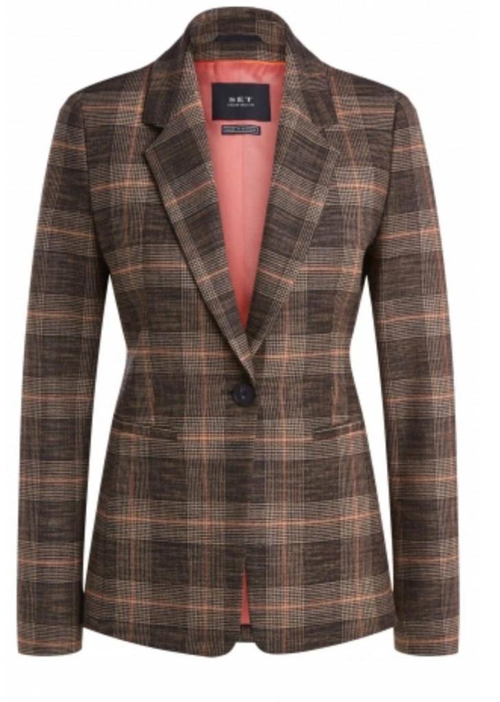 SET geruite blazer en broek, Kleding | Dames, Jasjes, Kostuums en Pakken, Nieuw, Kostuum of Pak, Maat 34 (XS) of kleiner, Bruin