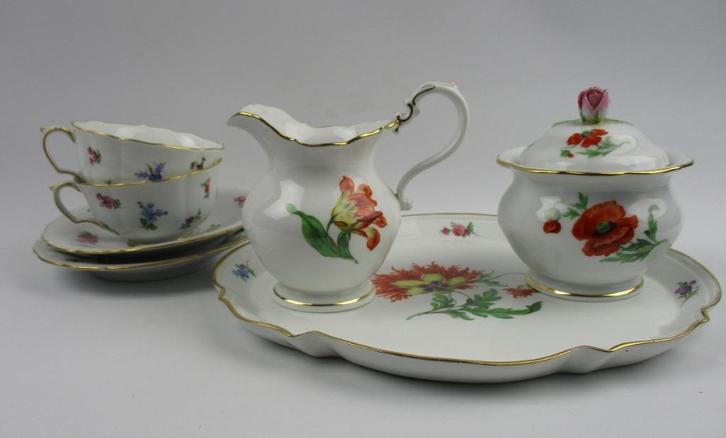 Antiek Meissen porselein theeservies, Antiek en Kunst, Antiek | Porselein, Ophalen of Verzenden