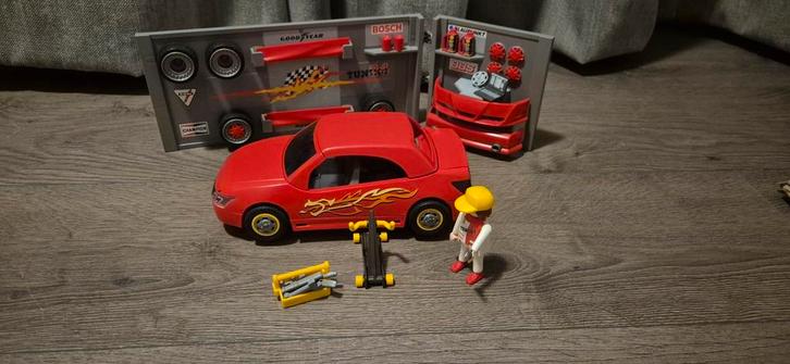 Playmobil raceauto met werkplaats. 4321, Kinderen en Baby's, Speelgoed | Playmobil, Gebruikt, Ophalen of Verzenden