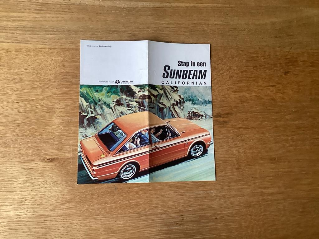 Sunbeam Californian Brochure - Zeldzaam!, Ophalen of Verzenden, Gelezen, Overige merken