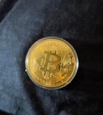 Vergulde bitcoin crypto verzamelmunt, Ophalen of Verzenden, Overige landen