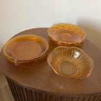 Antiek amber persglas/ schoteltjes en schaaltje, Ophalen of Verzenden