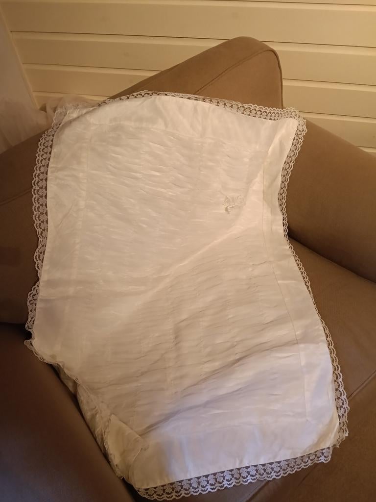 Vintage kanten / tule sprei voor wieg of ledikantje, Ophalen of Verzenden
