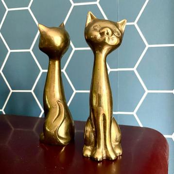 Vintage, retro, messing poes, kat beeld beschikbaar voor biedingen