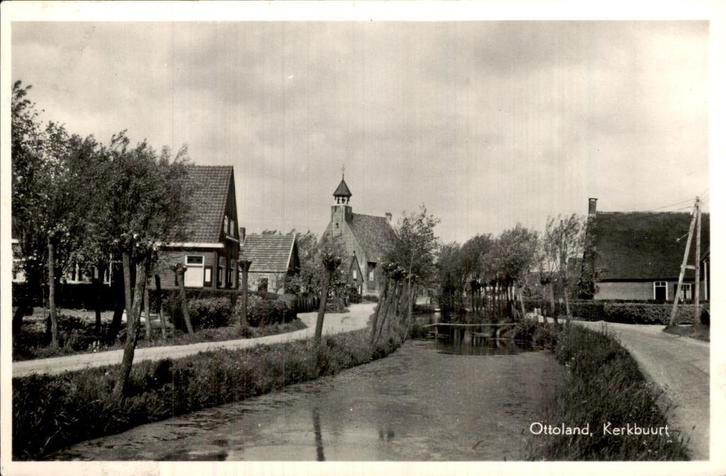 Ottoland- Kerkbuurt, Verzamelen, Ansichtkaarten | Nederland, Gelopen, Zuid-Holland, Voor 1920, Ophalen of Verzenden