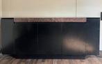 Zwart dressoir met granieten blad, Ophalen, Gebruikt, 150 tot 200 cm, 25 tot 50 cm