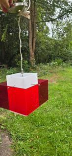 Italiaanse Plexiglas/Acryl lamp wit/rood  iGuzzini, Huis en Inrichting, Lampen | Hanglampen, Kunststof, Gebruikt, Plastic fantastic