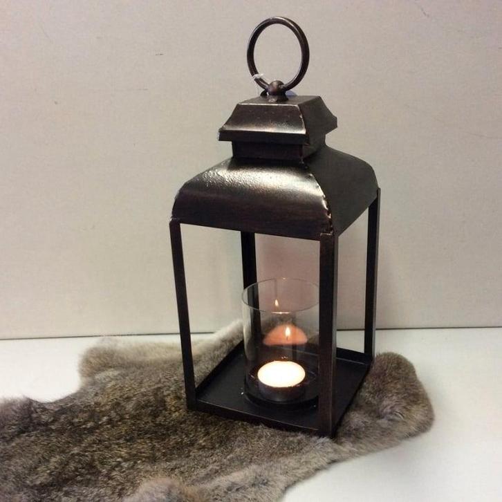 Lantaarn / Metaal/ open met glashouder/ Homestyling, Huis en Inrichting, Woonaccessoires | Overige, Nieuw, Ophalen of Verzenden