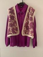 Setje Poools Cotton Club blouse met gilet paars, Maat 42/44 (L), Ophalen of Verzenden, Zo goed als nieuw, Poools