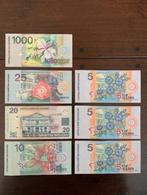 Suriname bankbiljetten: 1000, 25, 20, 10, 5 gulden, Postzegels en Munten, Bankbiljetten | Amerika, Setje, Ophalen of Verzenden