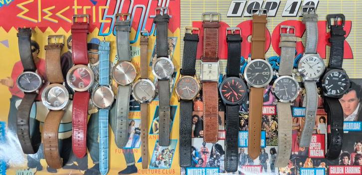 Partij Oozoo horloges, groot lot, verzameling watches, Sieraden, Tassen en Uiterlijk, Horloges | Heren, Gebruikt, Polshorloge