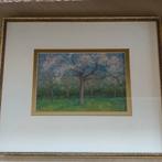 Oud olieverf 'Appelboomgaard Top werk!, Ophalen of Verzenden