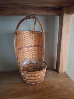 Vintage Rieten Bloempot met Handvat, Tuin, Gebruikt, Minder dan 60 cm, Ophalen of Verzenden