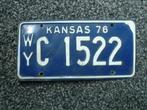 Kentekenplaat licenseplate Kansas 1976 1 USA, Verzenden, Gebruikt, Auto's