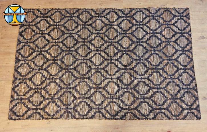 Handgeknoopt oosters Tapijt (Jute) Zwart/Bruin 155x240 nieuw, Huis en Inrichting, Stoffering | Tapijten en Kleden, Nieuw, 150 tot 200 cm