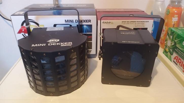 ADJ Mini Dekker plus Ibiza Hypno 40, Muziek en Instrumenten, Licht en Laser, Gebruikt, Licht, Geluidgestuurd, Kleur, Stroboscoopeffect