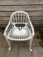 Art nouveau : Witte metalen stoel : Golfer poten 😀, Ophalen, Gebruikt, Wit, Metaal
