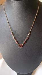 Oude/antieke ketting, zilveren middenstuk en gouden ketting, Verzenden, Zilver, Ketting, Met edelsteen