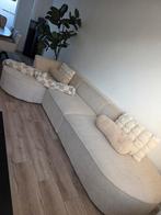 Beige bank met ottomane - zie foto's voor maten, Ophalen, Vierpersoons of meer