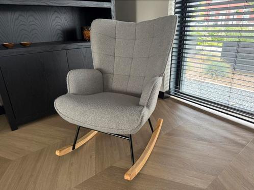 Schommelstoel teddy grijs nieuw, Huis en Inrichting, Stoelen, Nieuw, Eén, Stof, Grijs, Ophalen of Verzenden