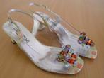 Sandro Vicari design slingback sandaal multicolor mt 37½, Kleding | Dames, Schoenen, Overige kleuren, Zo goed als nieuw, Sandalen of Muiltjes