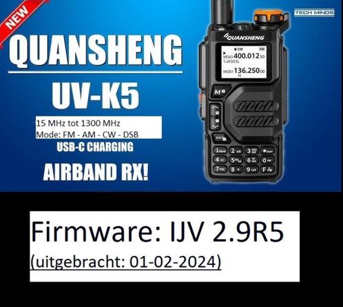 QUANSHENG UV-K5 (Firmware: IJV 2.9R5), Telecommunicatie, Portofoons en Walkie-talkies, Nieuw, Portofoon of Walkie-talkie, 2 to 5 km