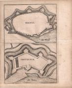 Vestingkaartje Stad Zaltbommel en Fort Creveceur 17e eeuw, Antiek en Kunst, Kunst | Etsen en Gravures, Ophalen of Verzenden