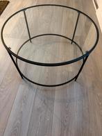 Salontafel zwart glas 90 cm, Huis en Inrichting, Tafels | Salontafels, Ophalen, 50 tot 100 cm, Rond, 50 tot 100 cm