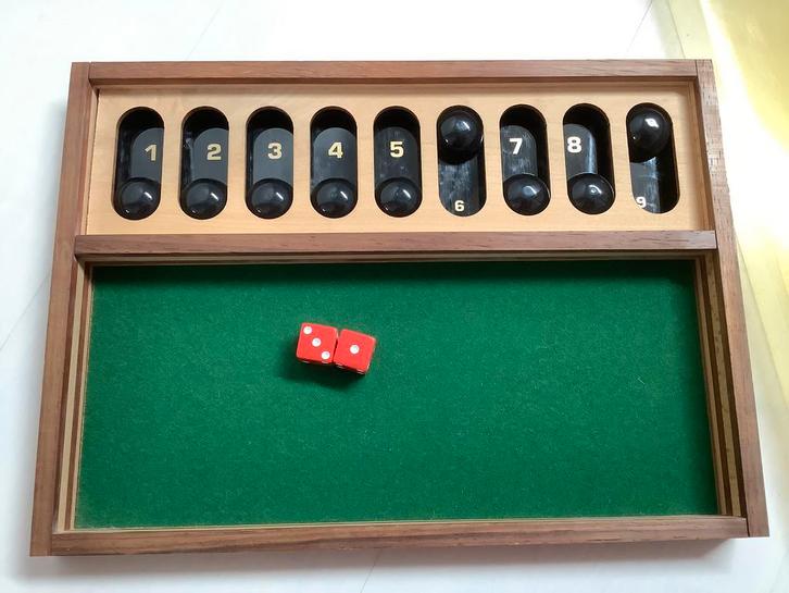 Shut the box, rekenspel, luxe uitvoering, Hobby en Vrije tijd, Gezelschapsspellen | Overige, Nieuw, Ophalen of Verzenden