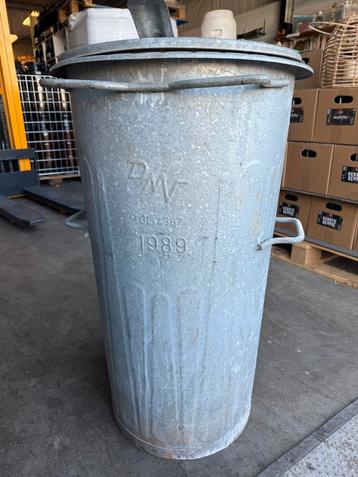 Zinken vuilnisemmer / prullenbak 100 liter beschikbaar voor biedingen