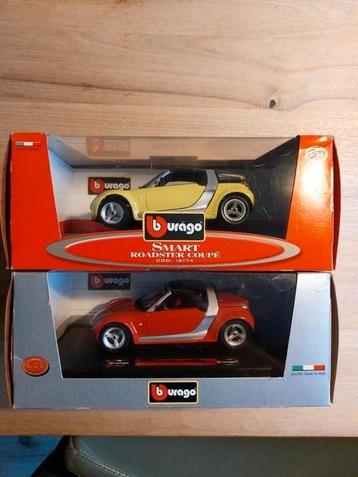 2 nieuwe schaalmodellen Smart Roadster / Coupé rood geel beschikbaar voor biedingen