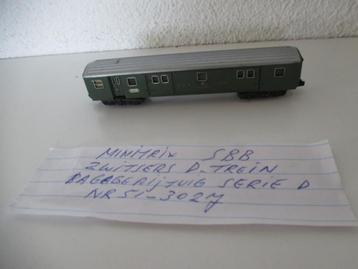 minitrix zwitserse  d trein sbb bagage nr 51-3027 beschikbaar voor biedingen